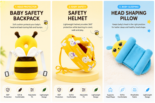 Bubloo TinyCare 3-in-1 Baby Safety & Comfort Combo